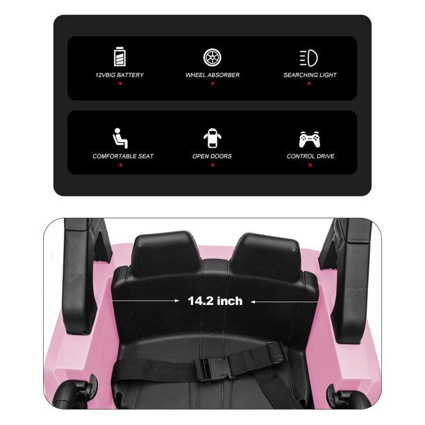 12V Electric Ride-On Car for Kids with Remote Control, MP3 Player, and LED Lights - Perfect Gift Toy