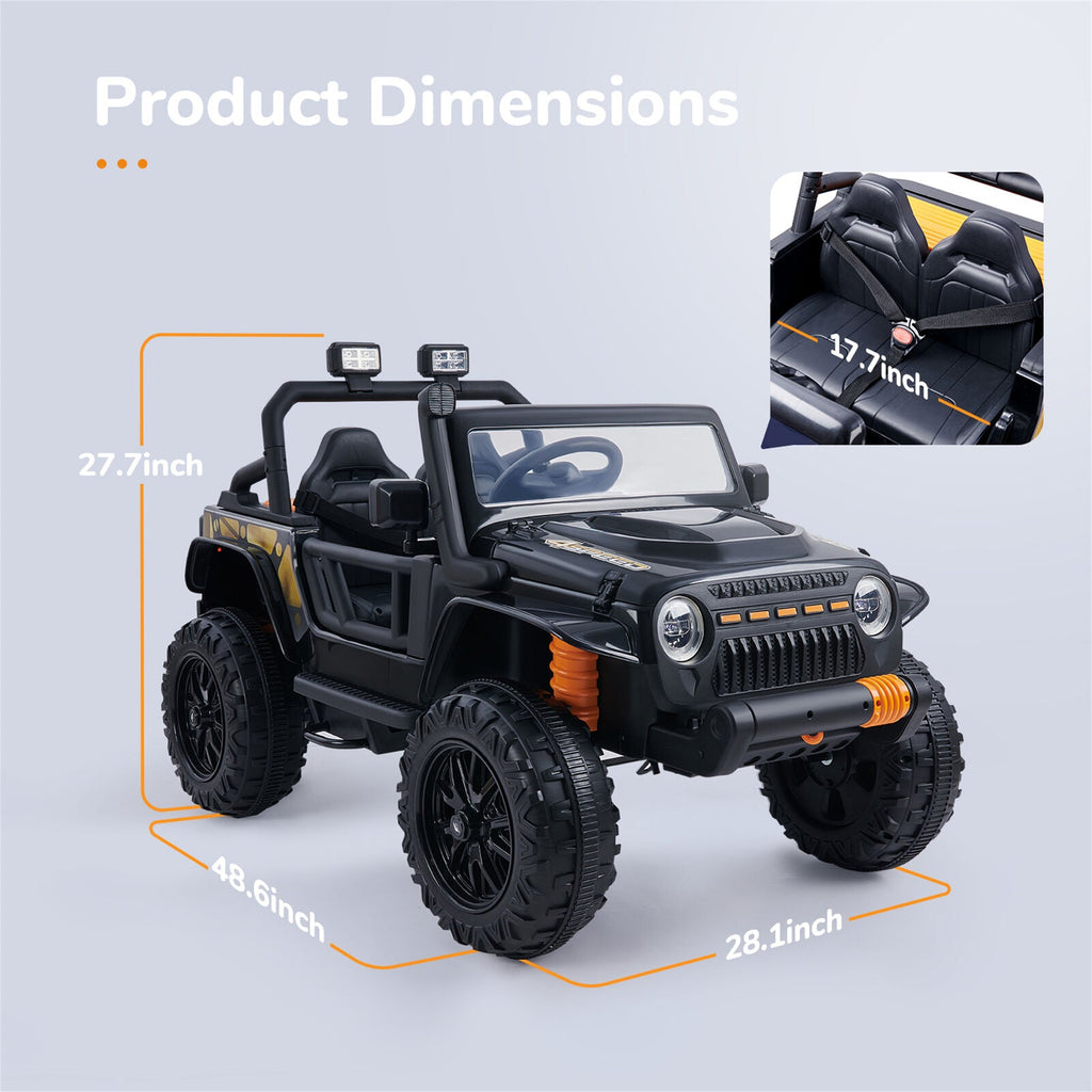 Premium 12V Ride-On Truck for Kids with Parental Remote Control, LED Lights, and 3 Speed Options
