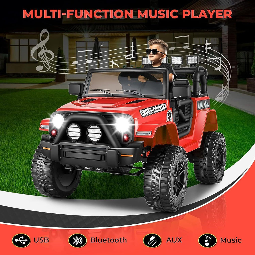 12V Electric Ride On Car for Kids with Spring Suspension & Remote Control