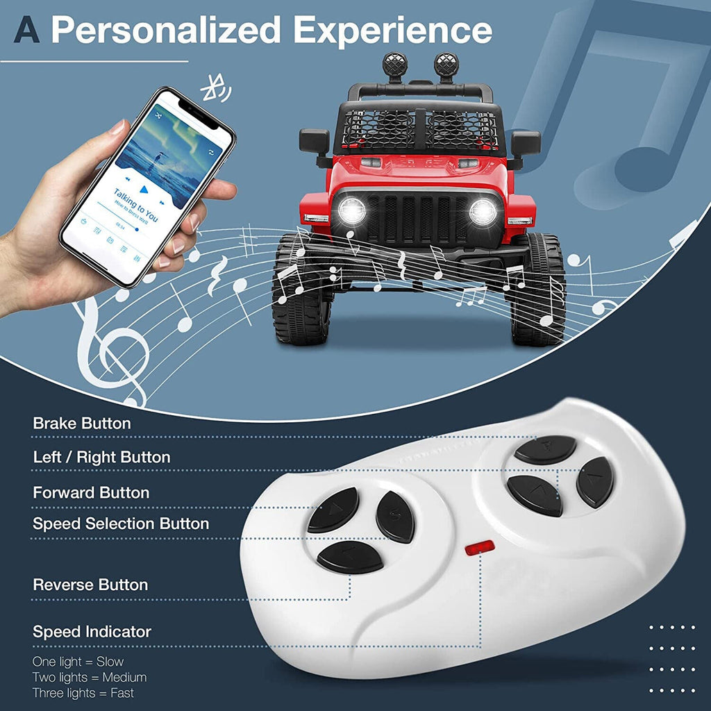 12V Electric Ride On Car Toy Truck with USB, Bluetooth, and Remote Control for Kids