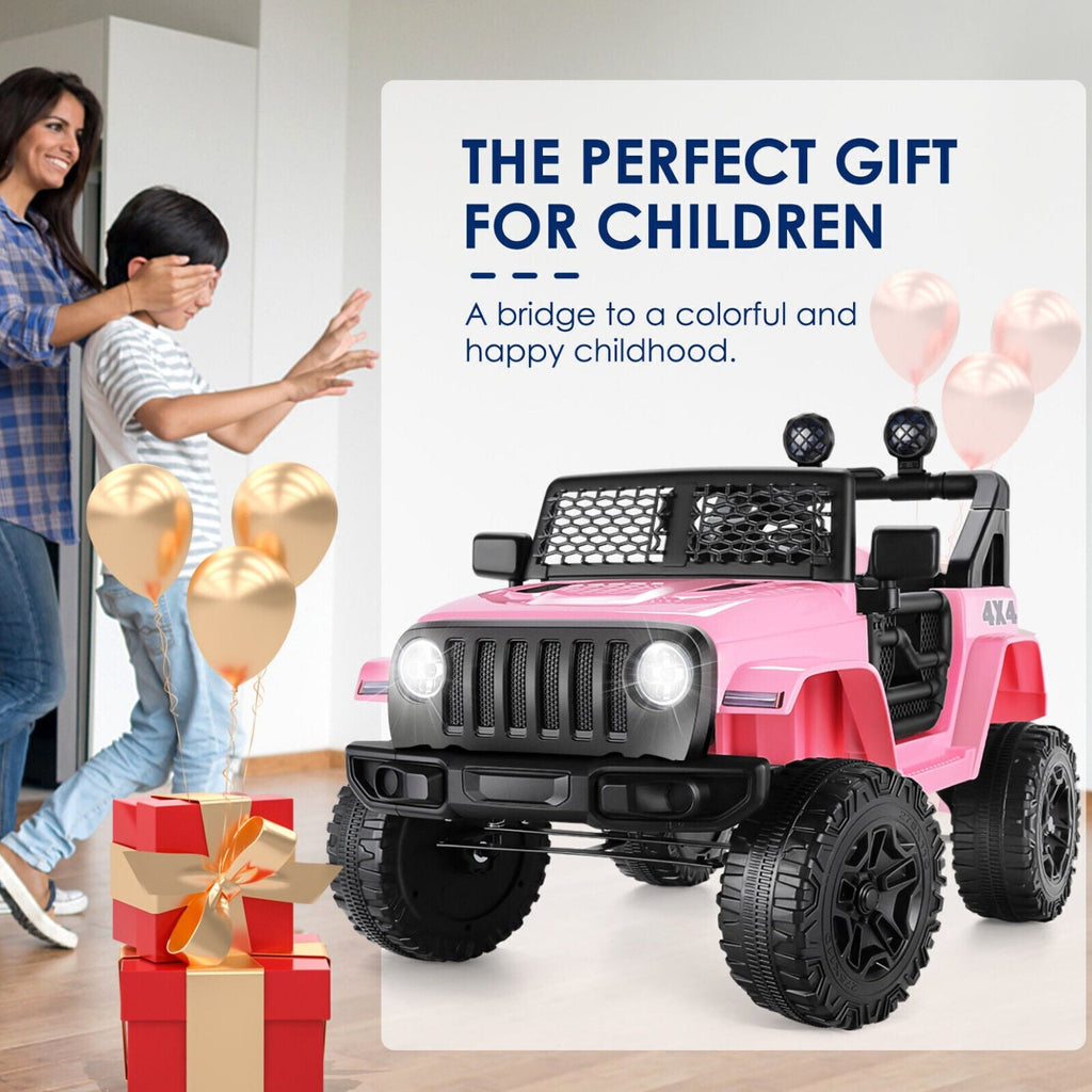 12V Electric Ride-On Car Trucks for Kids with Remote Control, MP3 & LED Lights