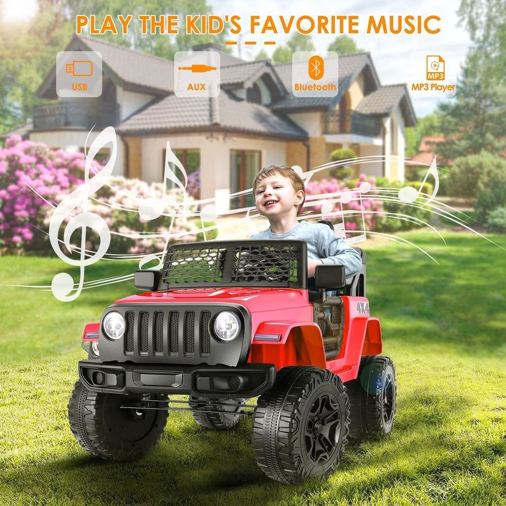 12V Electric Ride-On Car Trucks for Kids with Remote Control, MP3 & LED Lights