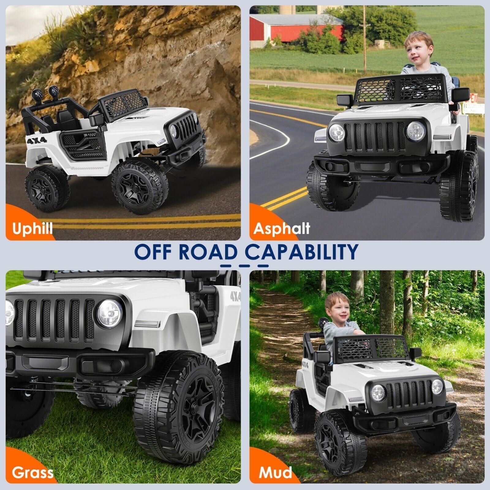 12V Kids Electric Jeep with Remote Control, 3 Speeds, and LED Lights - Perfect Gift for Young Adventurers