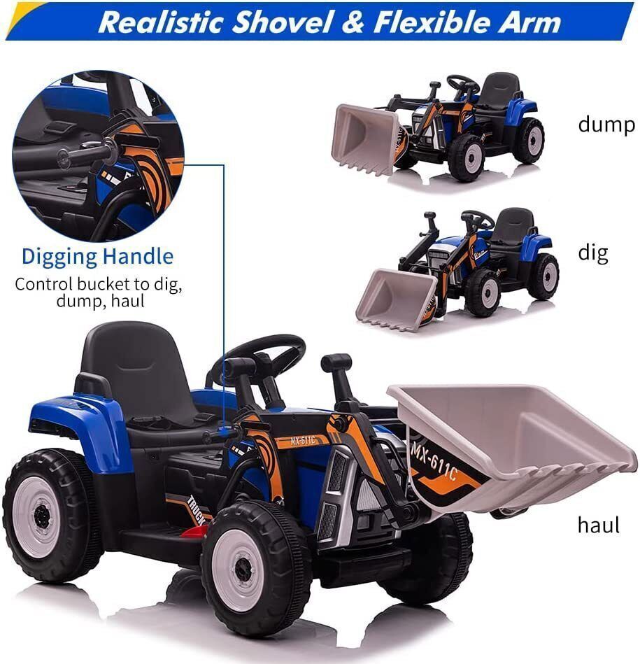 12V Electric Ride-On Excavator Truck for Kids with 3 Speeds - Perfect Xmas Gift!