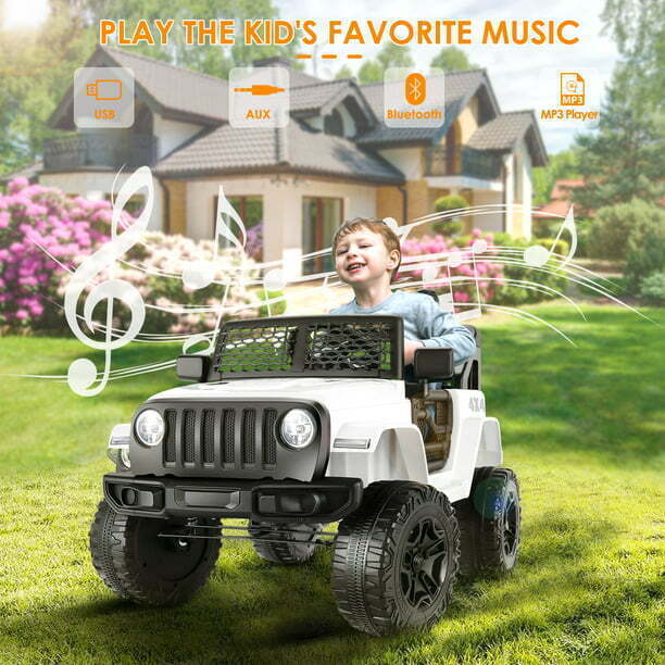 3-Speed Electric Kids Ride On Car with Remote Control, USB Port, and LED Lights