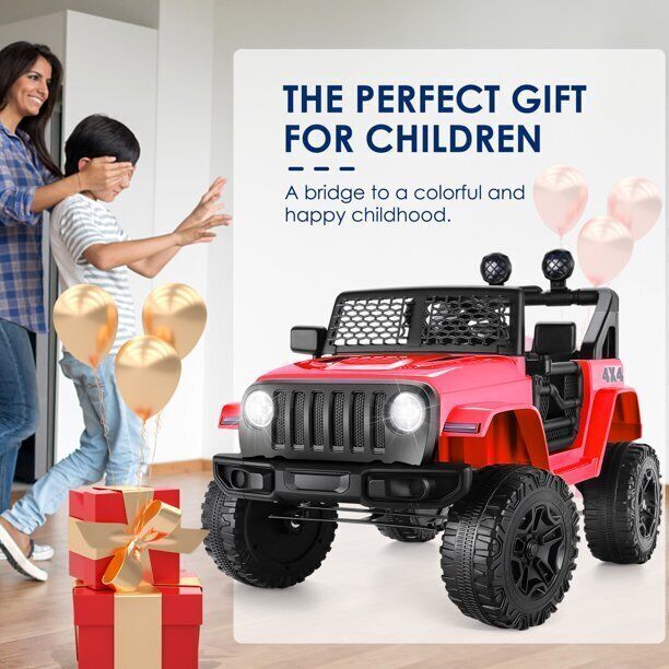 3-Speed Electric Kids Ride On Car with Remote Control, USB Port, and LED Lights