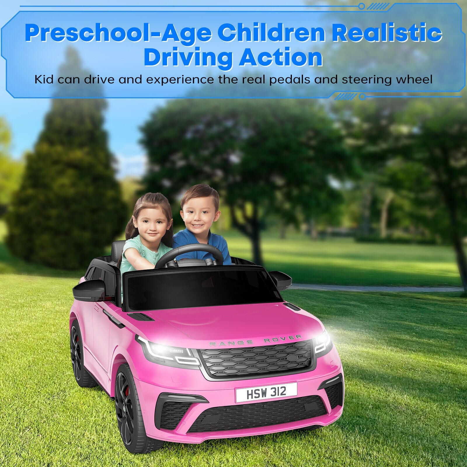 12V Electric Ride-On Land Rover Toy for Kids with Parental Remote Control