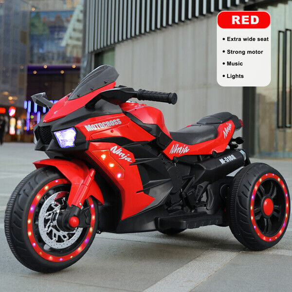 12V Electric Ride On Motorcycle for Kids with LED Lights