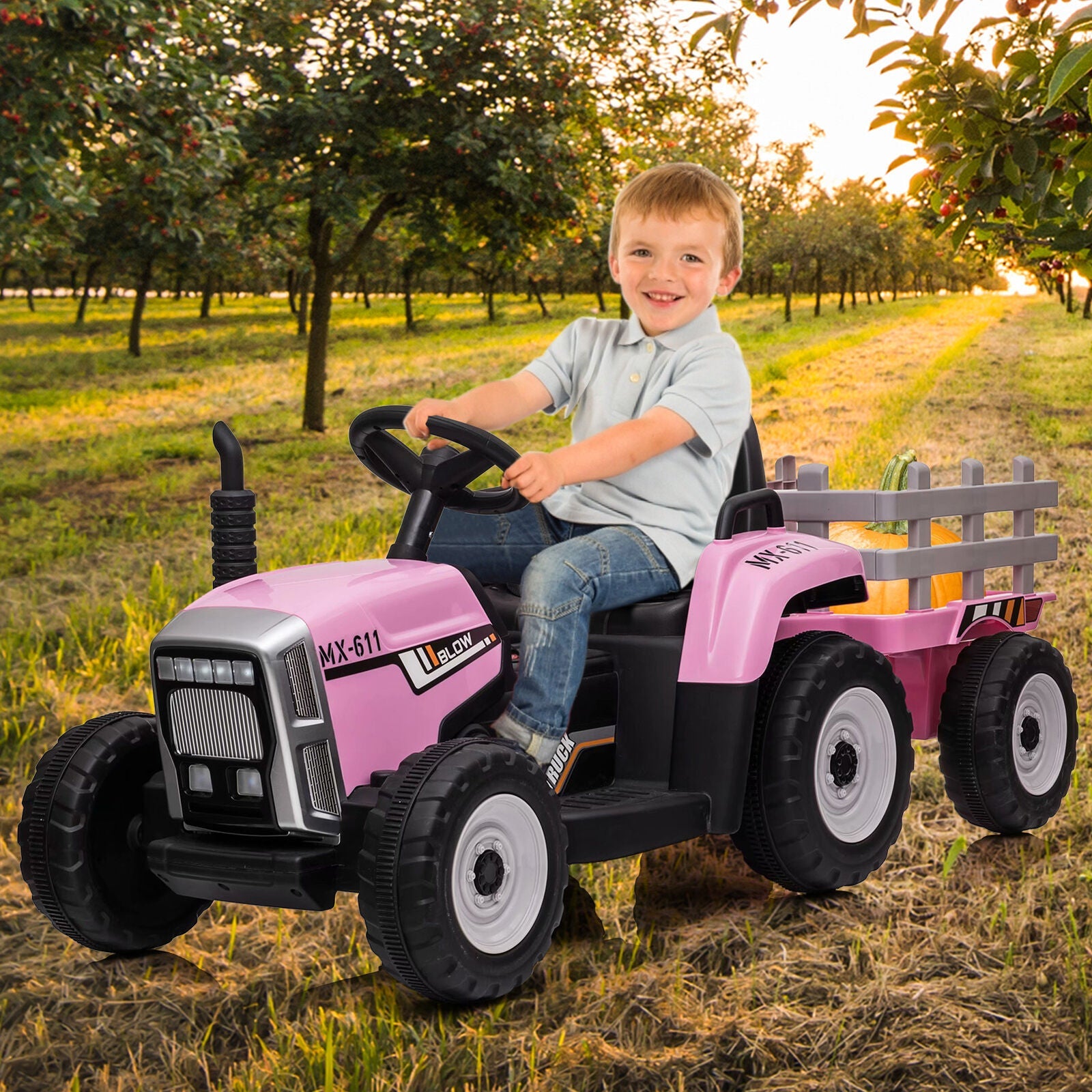 12V Electric Ride on Tractor for Kids with Remote Control - Battery Powered Vehicle
