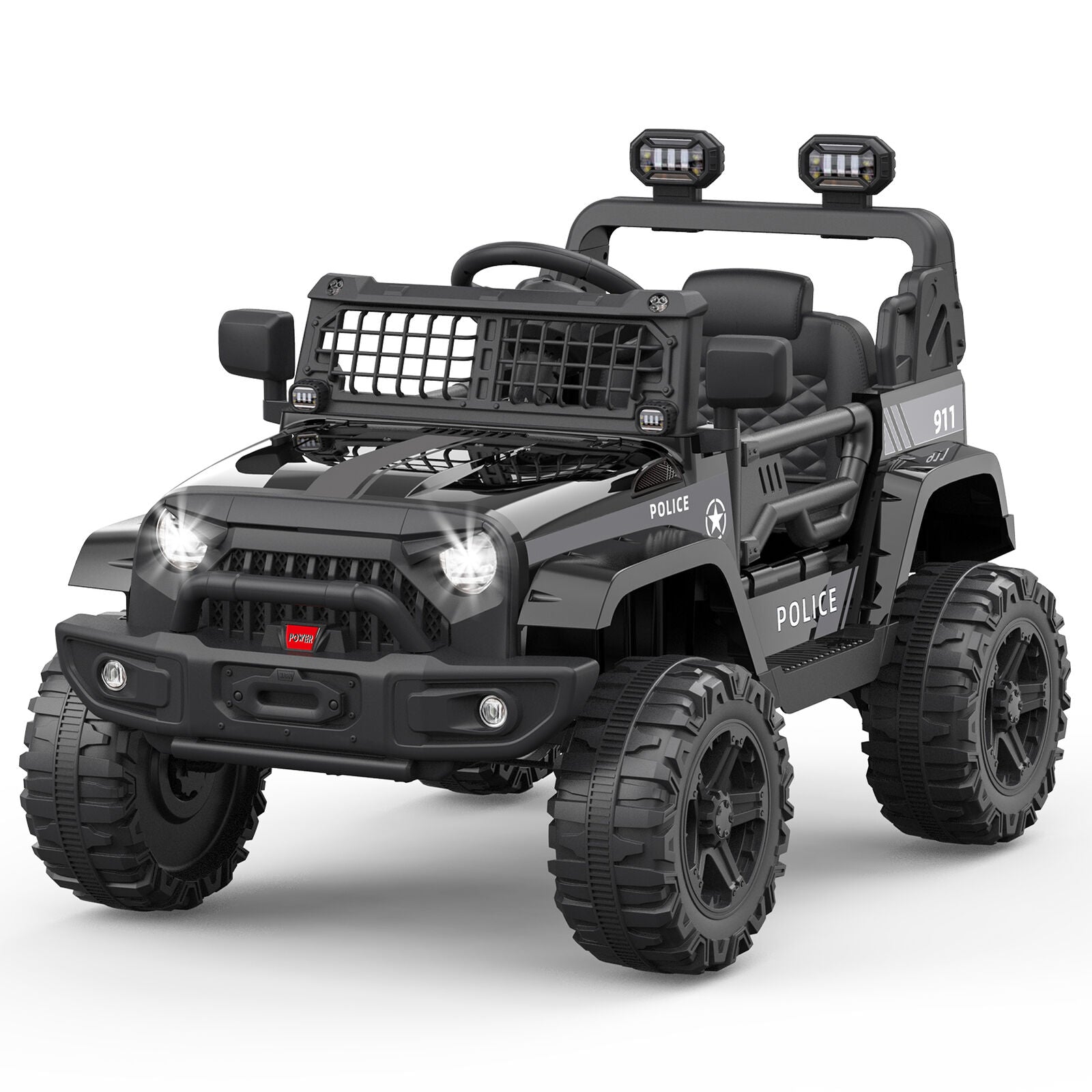 12V Electric Ride-On Truck for Kids with Remote Control, 2 Speeds, and LED Lights