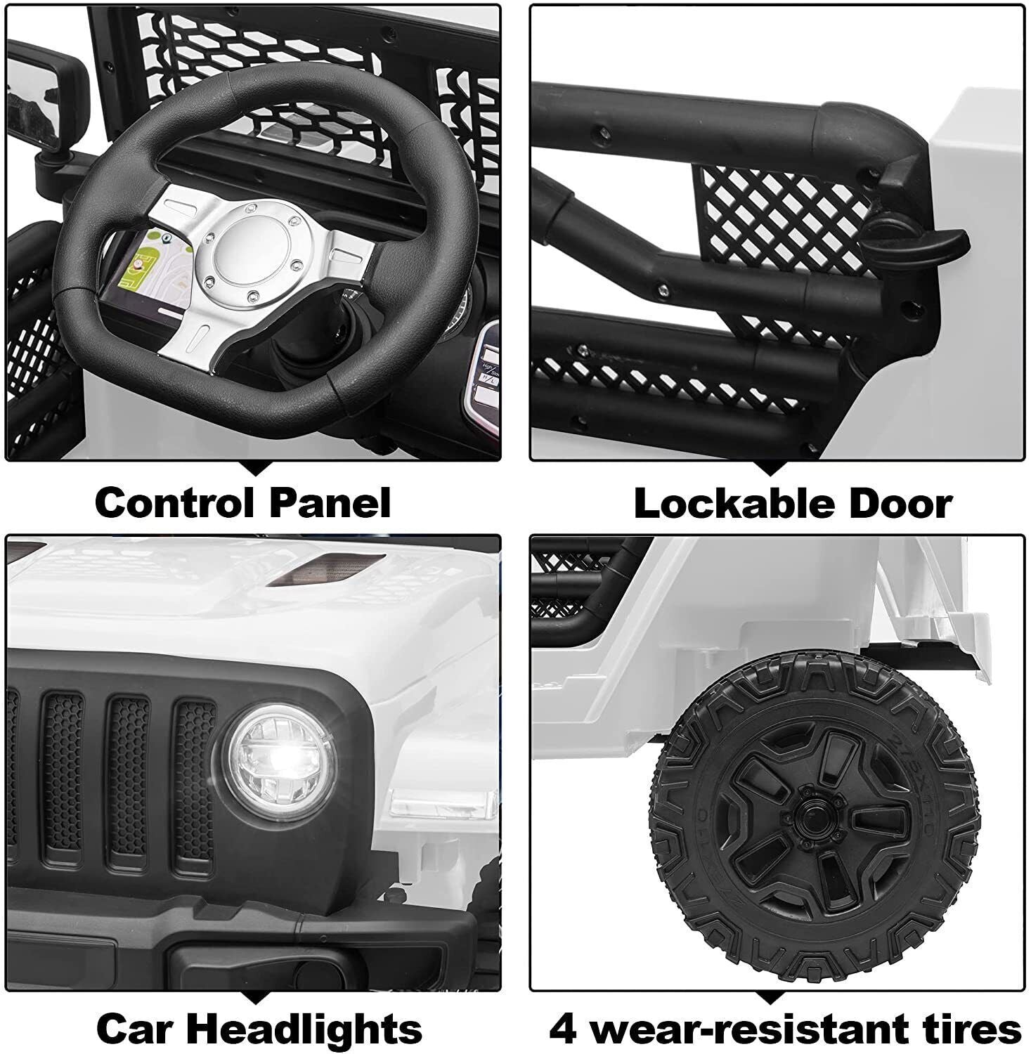 12V Electric Ride On Truck for Kids with Remote Control and LED Lights