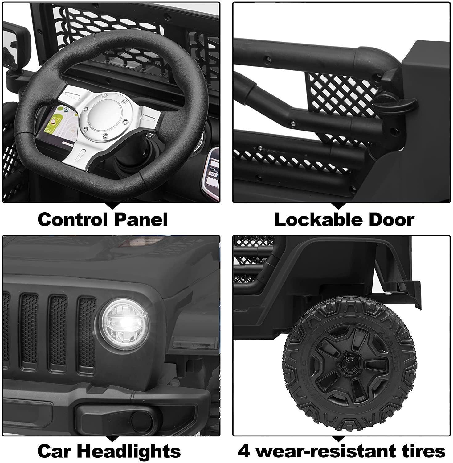 12V Electric Ride On Truck for Kids with Remote Control and LED Lights