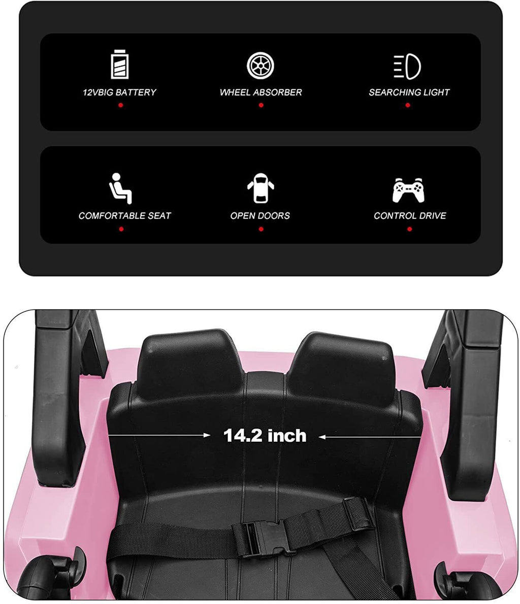 12V Electric Ride On Truck for Kids with Remote Control and LED Lights