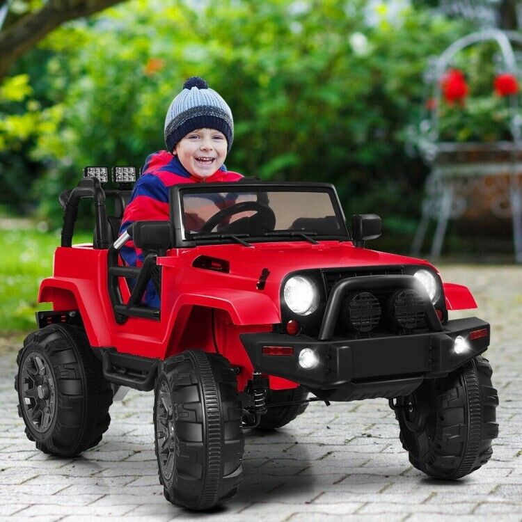 12V Electric Ride On Truck Toy Car with MP3 Player, Remote Control, and LED Lights for Kids