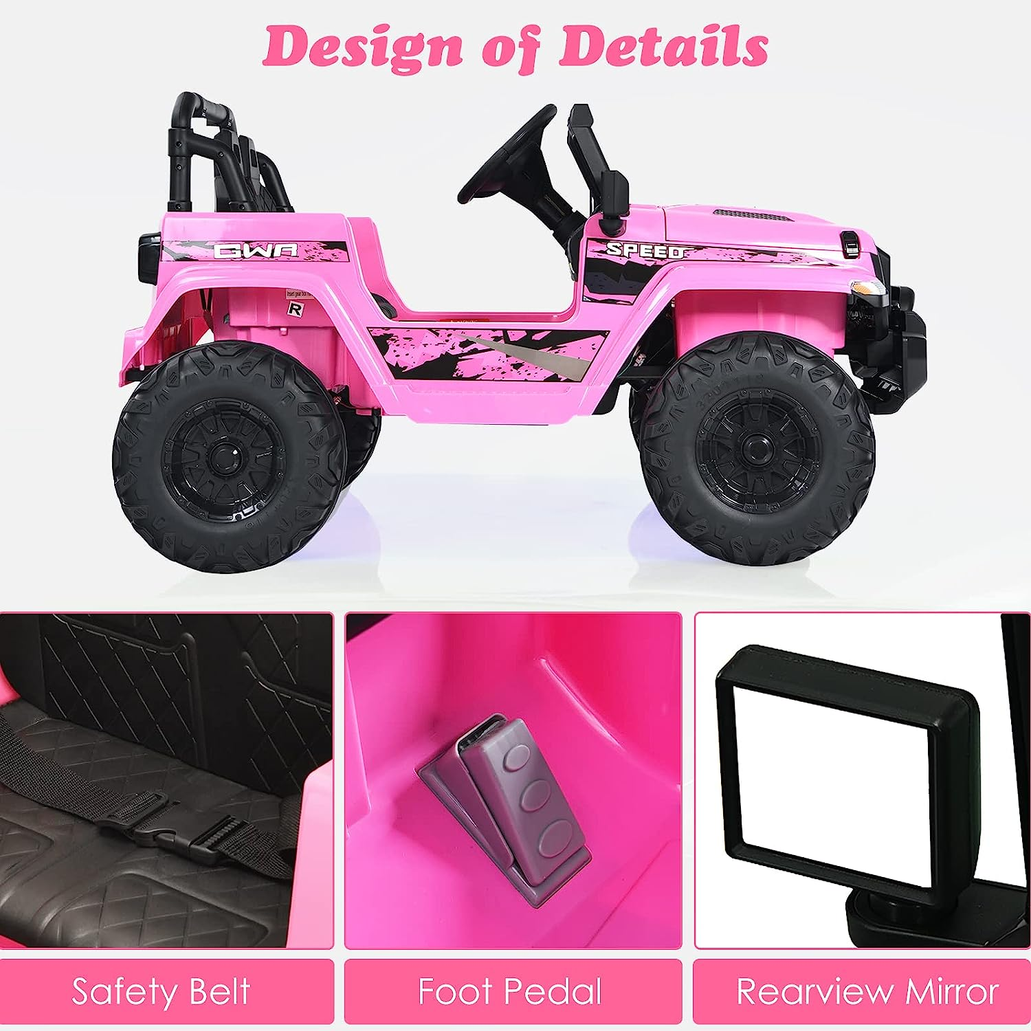 12V Electric Ride-On Truck with Remote Control for Kids, Battery Powered Toy Vehicle