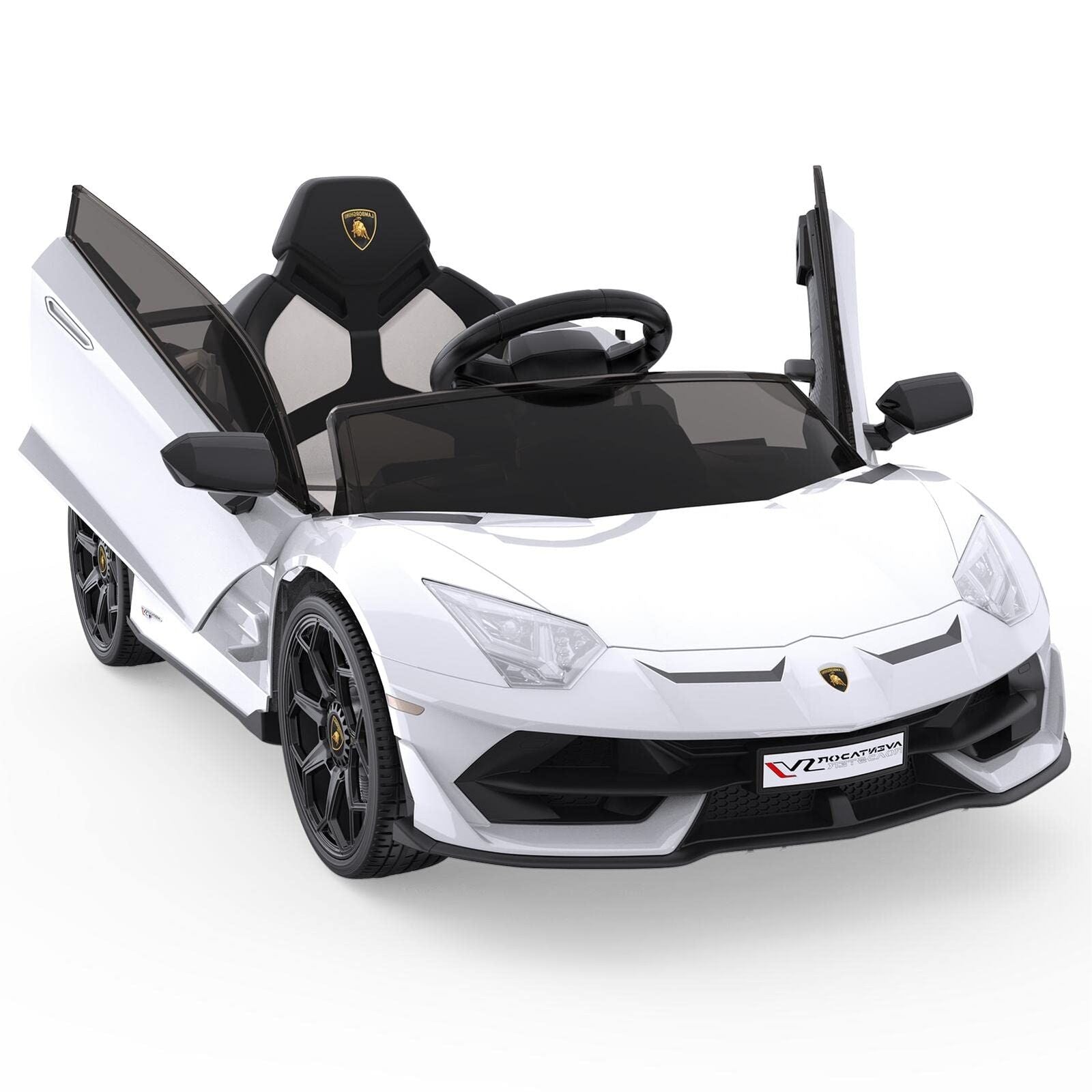 12V Electric Sports Car Toy for Kids with Remote Control and LED Lights - Perfect Christmas Gift