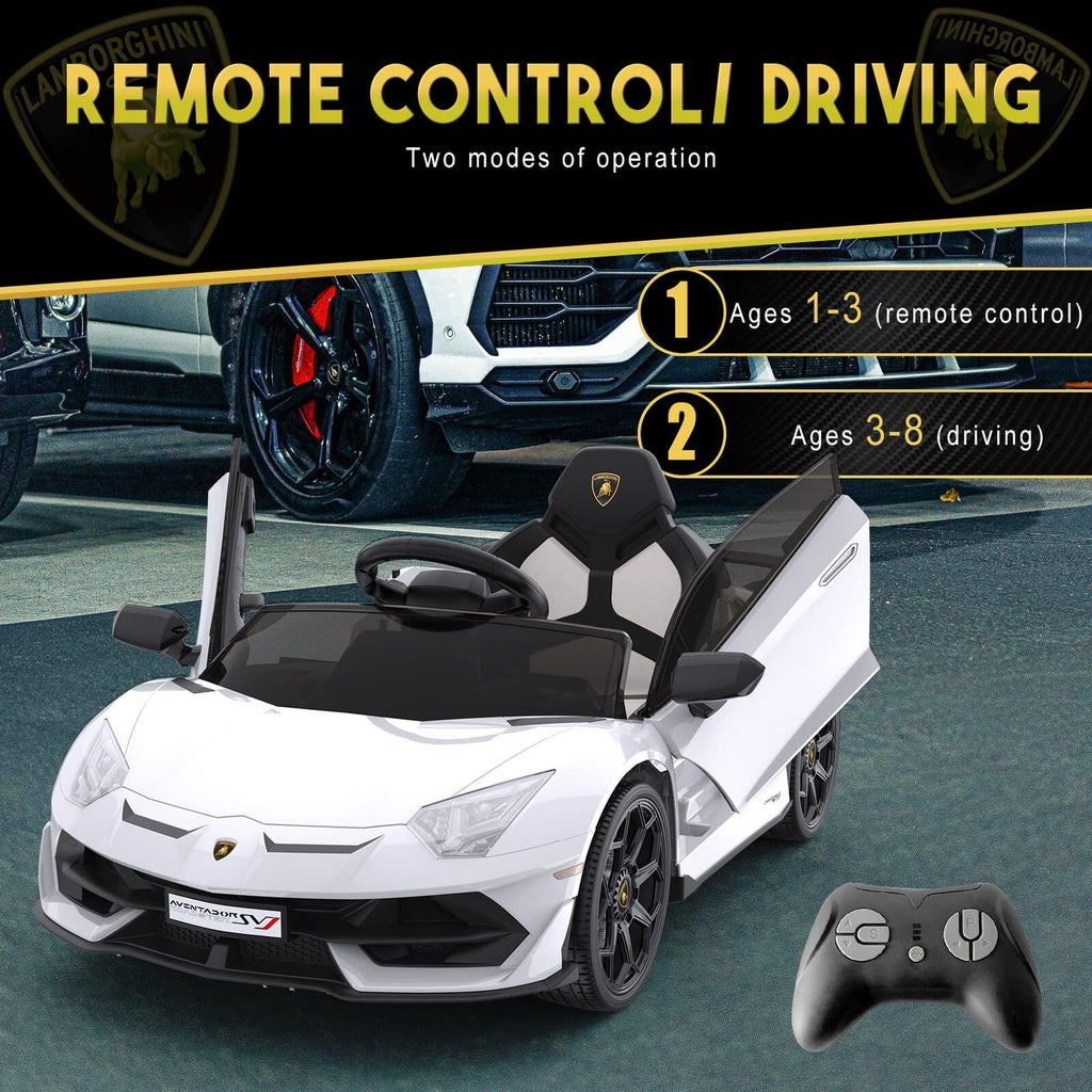 12V Electric Sports Car Toy for Kids with Remote Control and LED Lights - Perfect Christmas Gift