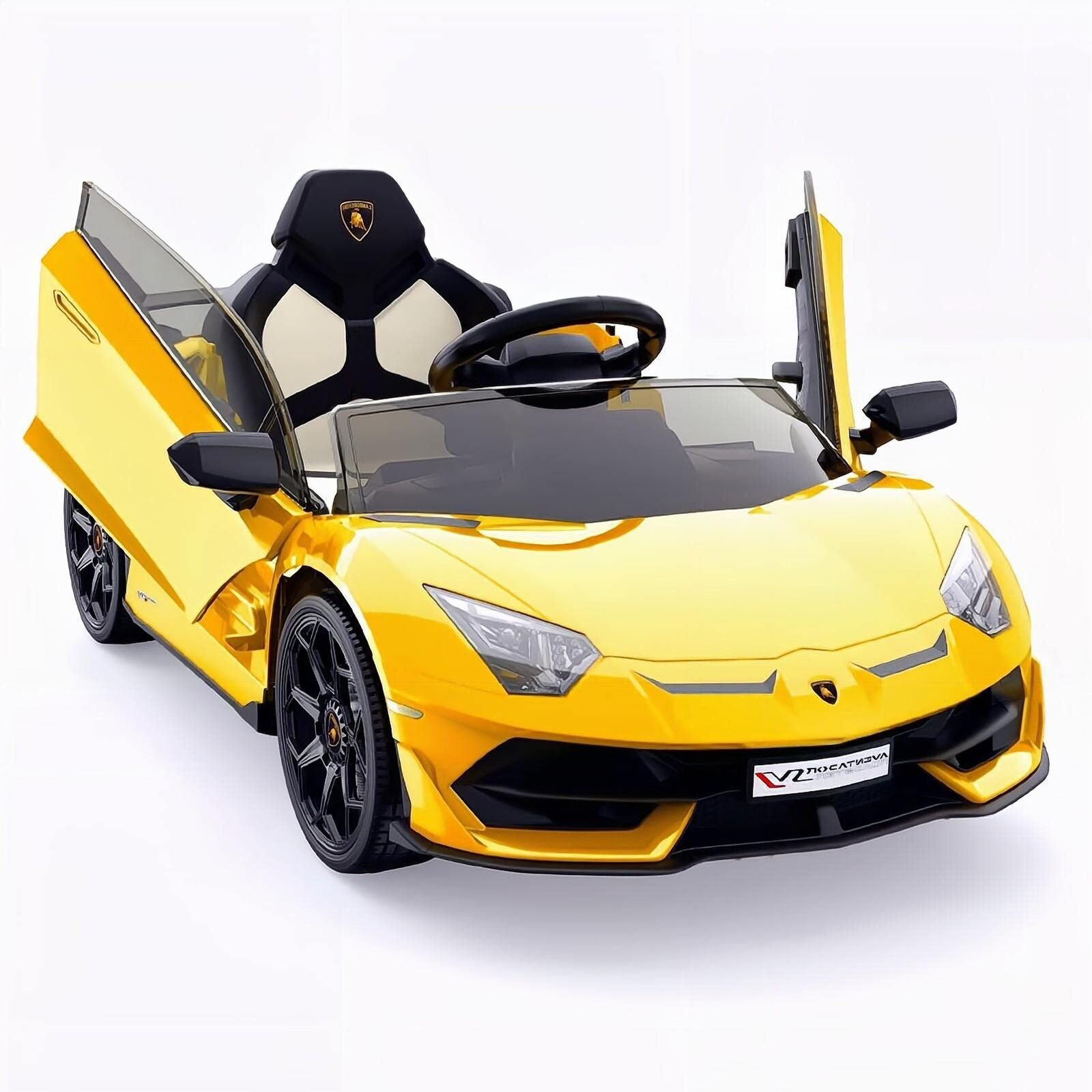 12V Electric Sports Car Toy for Kids with Remote Control and LED Lights - Perfect Christmas Gift