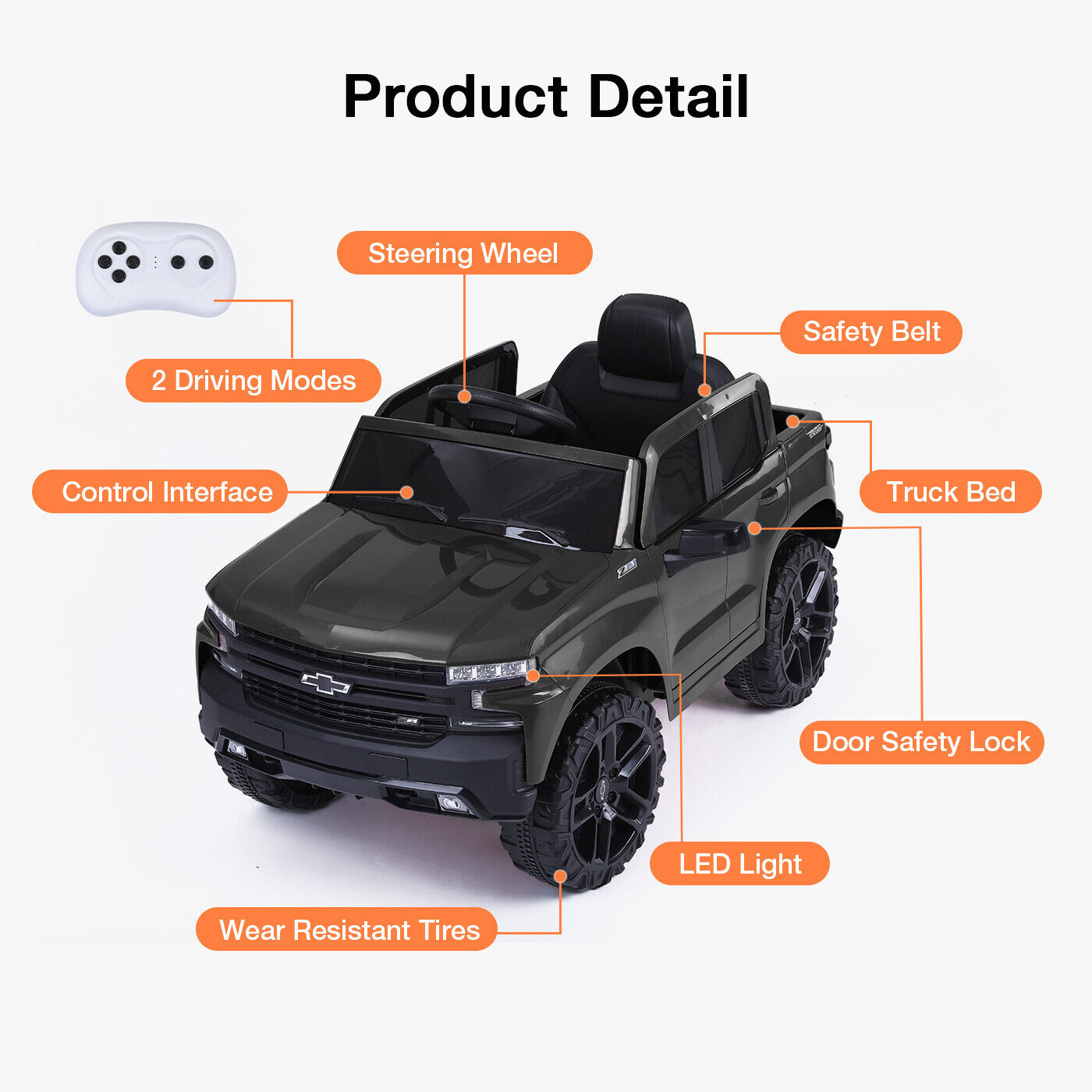 12V Electric Sports Car Toy with Parent Remote Control for Kids