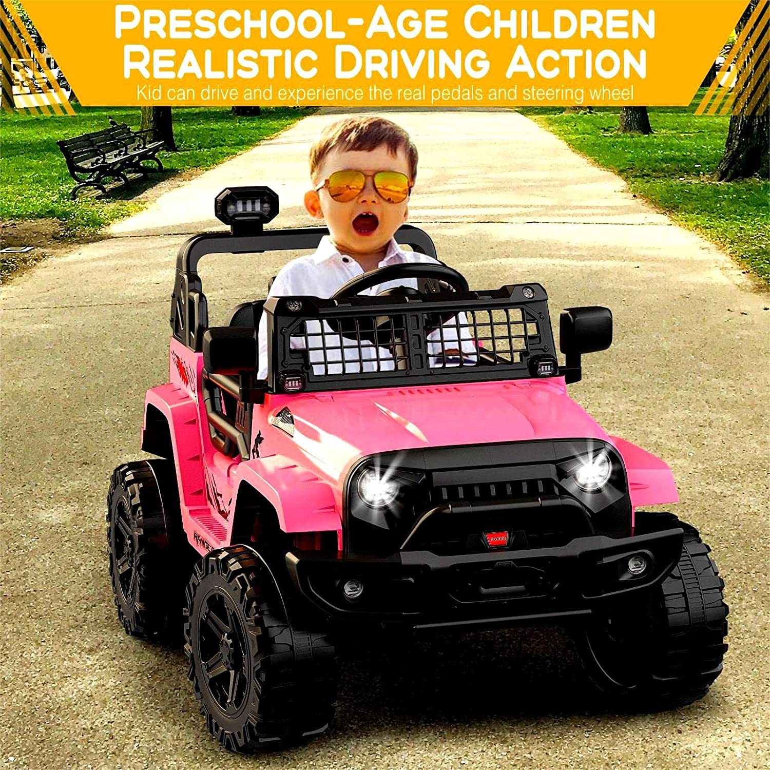 12V Electric Truck for Kids with Remote Control and Spring Suspension