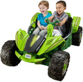 12V Green Dune Buggy Car Racer - Battery Powered Ride On Toy for Kids with Extreme Wheels