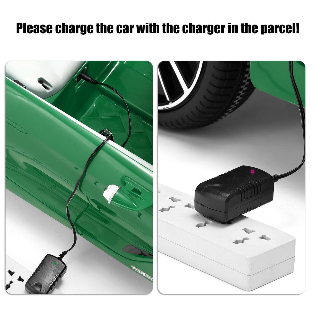 12V Green Electric Ride On Car for Kids with Remote Control - Inspired by Bentley Design