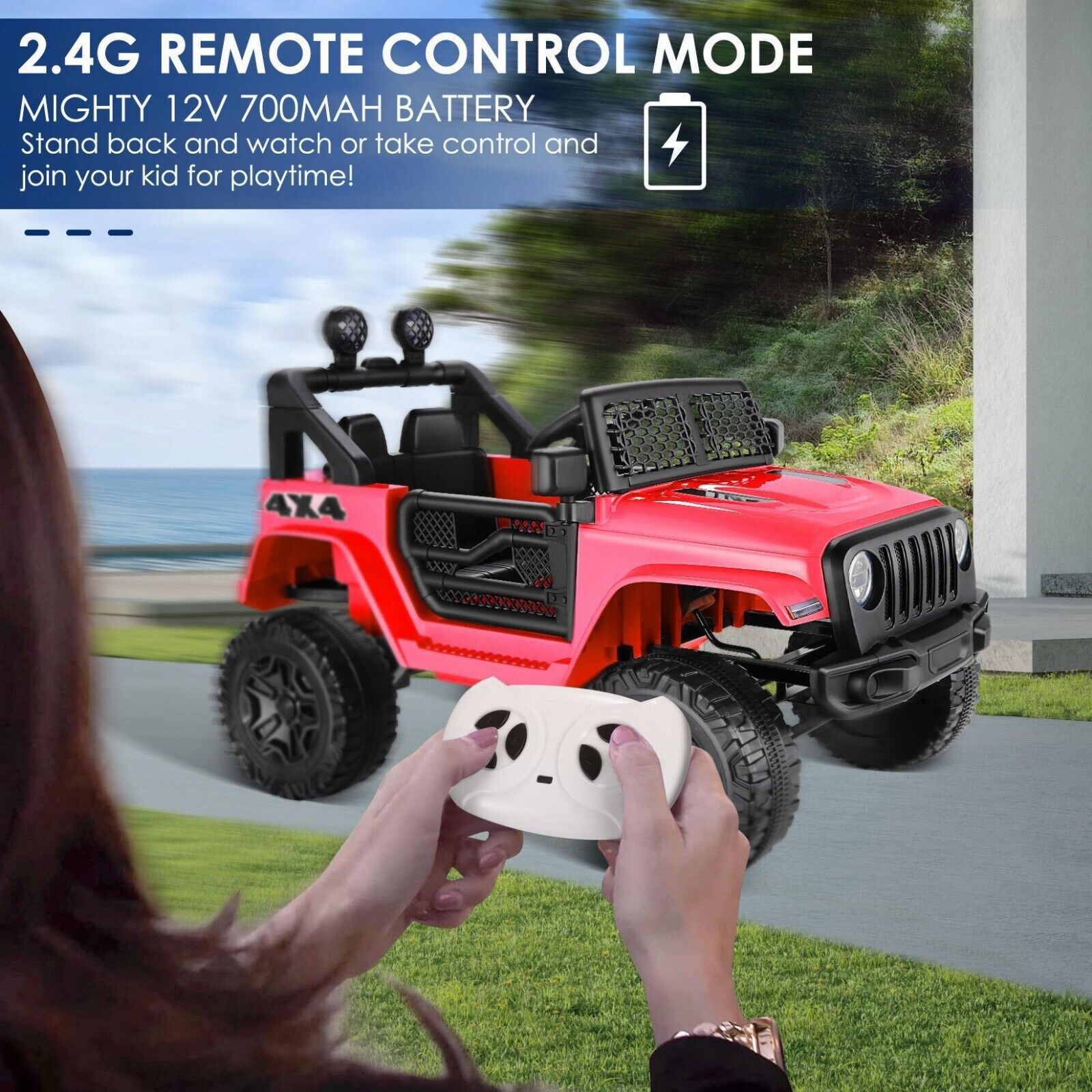 12V Electric Ride On JEEP with Remote Control and MP3 Player for Kids