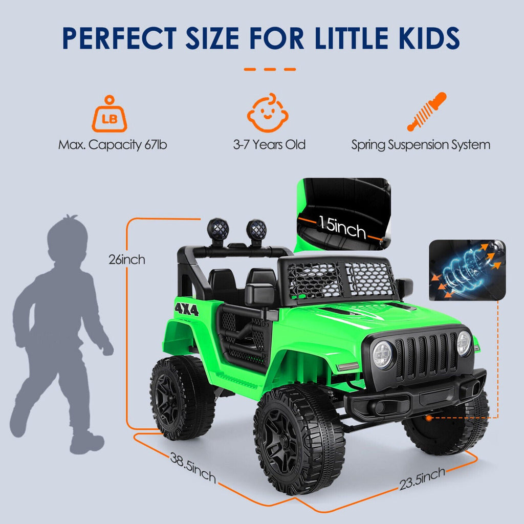 Electric Ride-On Car for Kids with Remote Control - 4 Wheels Truck Toy (12V)