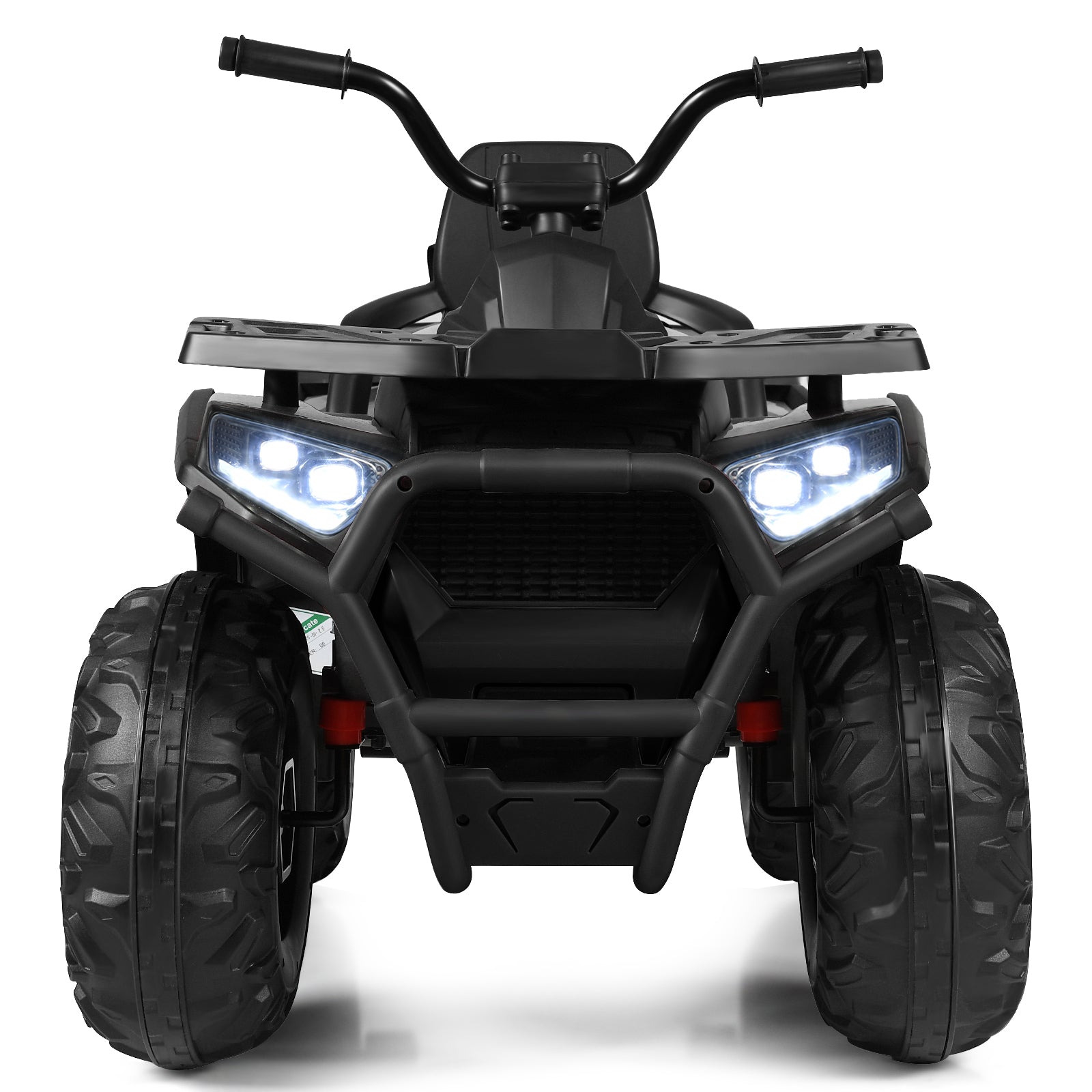 12V Kids Electric Ride On Car Toy with LED Lights in Black, Red, or White