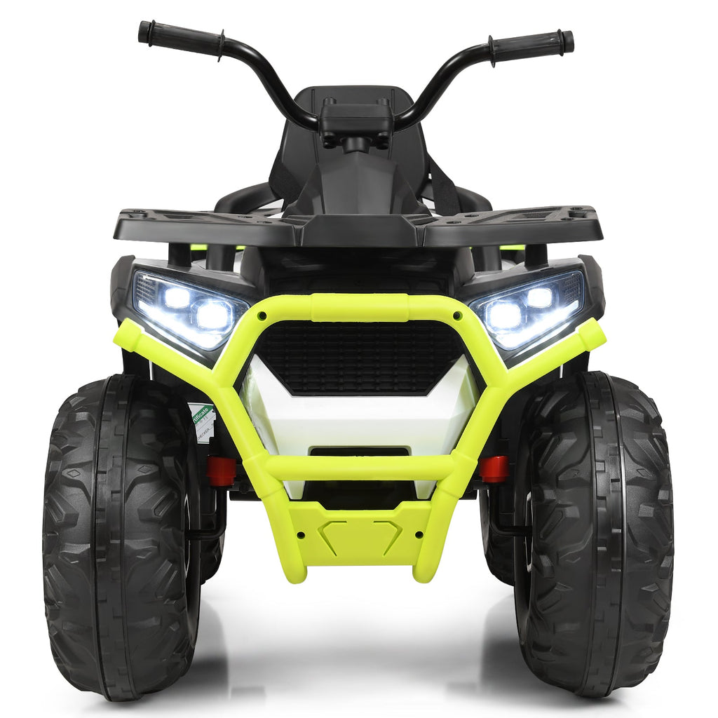 12V Kids Electric Ride On Car Toy with LED Lights in Black, Red, or White