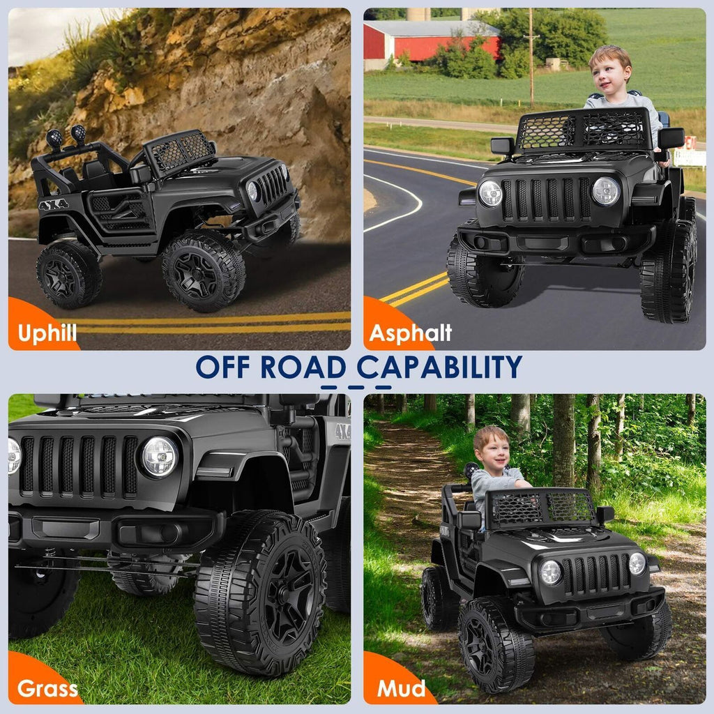 12V Kids Electric Ride-On Truck with Bluetooth, MP3, Remote Control, and LED Lights