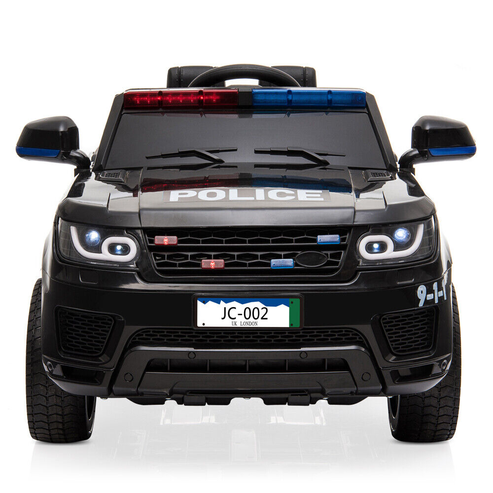 12V Kids Police Ride-On Car with Remote Control and LED Flashing Lights