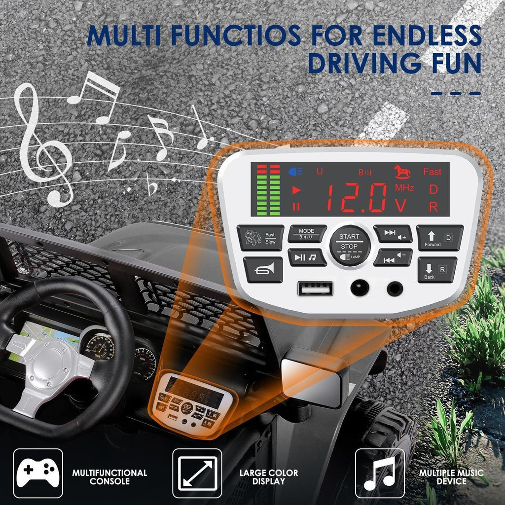 12V Kids Ride-On Car with MP3, Bluetooth, and Parental Remote Control