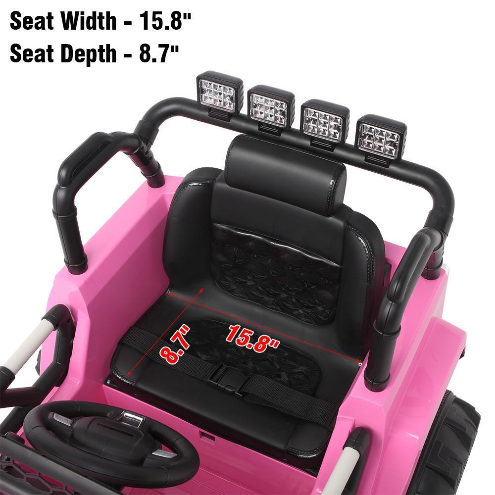 12V Kids Ride on Car with Remote Control, Lights, Music, and Safety Features by LEADZM