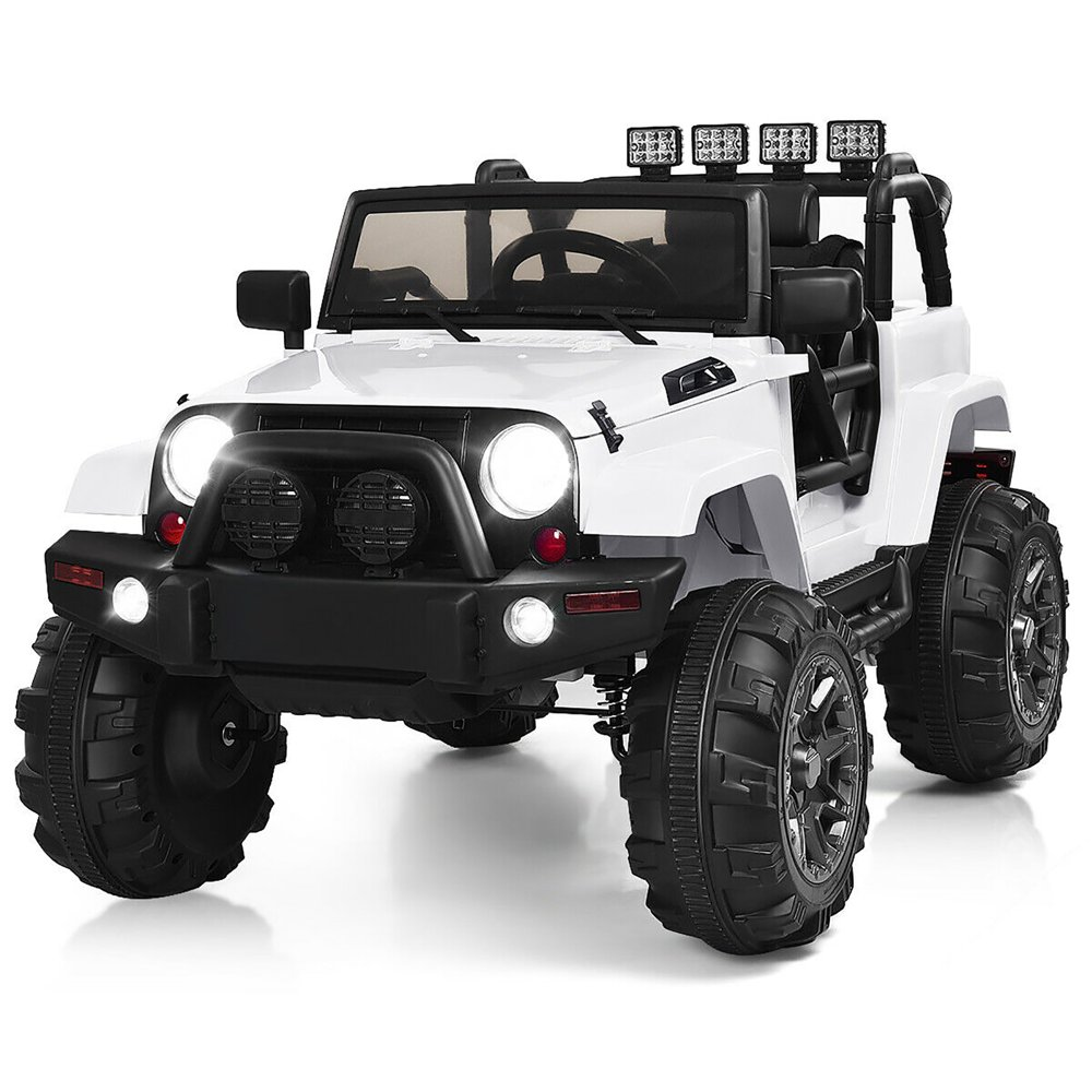12V Kids Ride-On Truck with Remote Control, MP3 Music, and LED Lights in Black