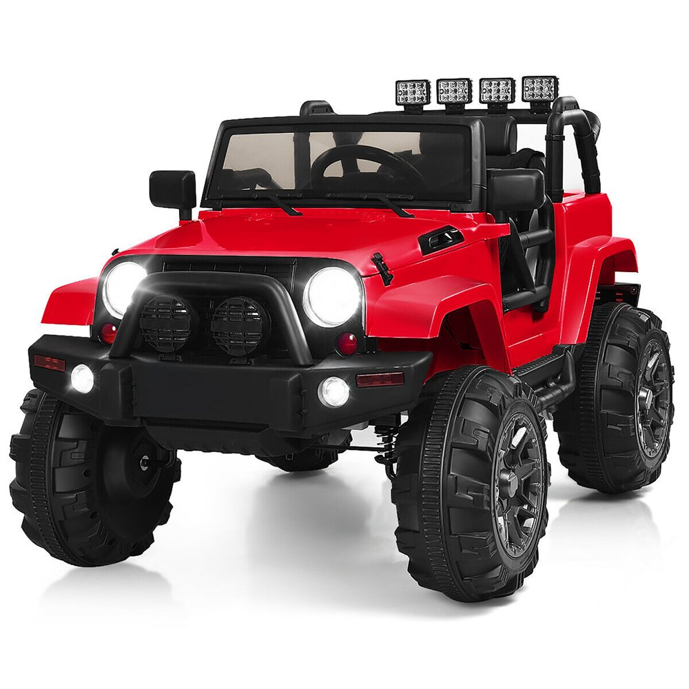 12V Kids Ride-On Truck with Remote Control, MP3 Music, and LED Lights in Black