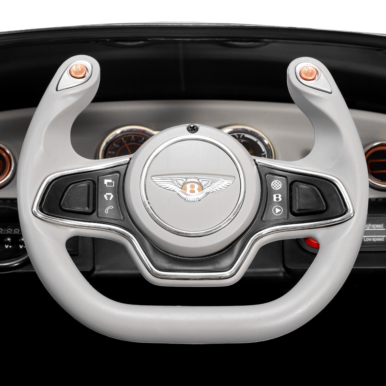 Electric Kids Ride On Car with 2 Speeds and Remote Control - Bentley Style Motorized Vehicle