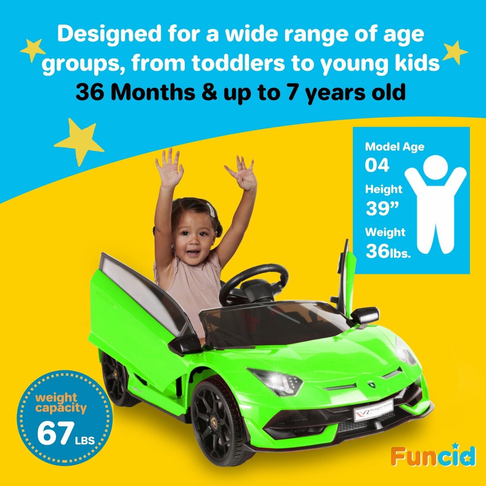 12V Licensed Lamborghini Aventador Electric Ride-On Car for Kids - Battery Powered Sports Vehicle
