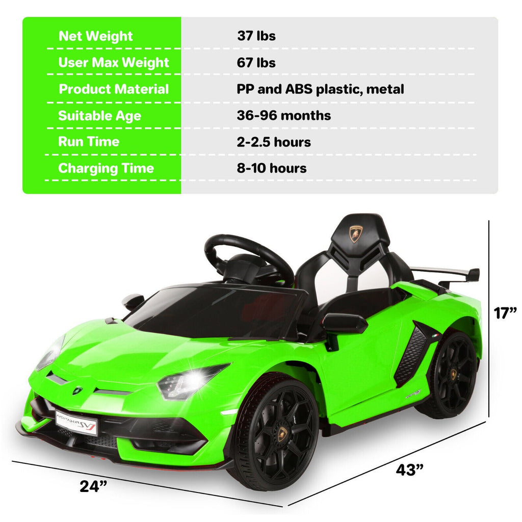 12V Licensed Lamborghini Kids Car Toy with Hydraulic Doors