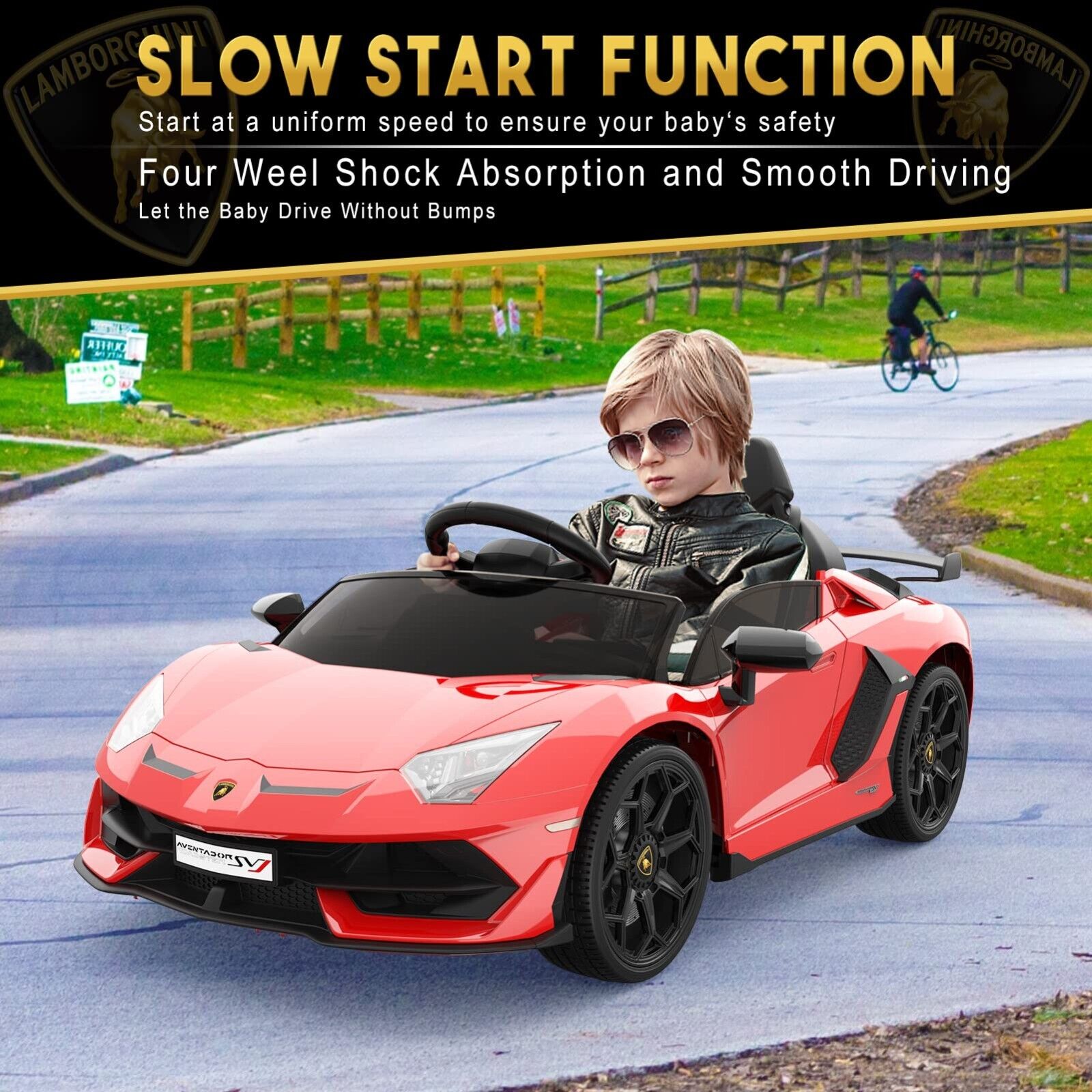 12V Licensed Lamborghini/McLaren Kids Ride On Car with Remote Control - Electric Gift for Children