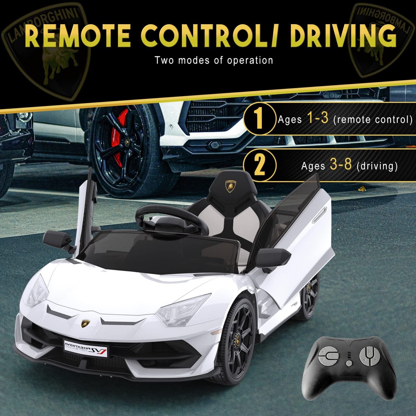 Licensed Lamborghini McLaren 12V Electric Ride-On Car for Kids with Remote Control