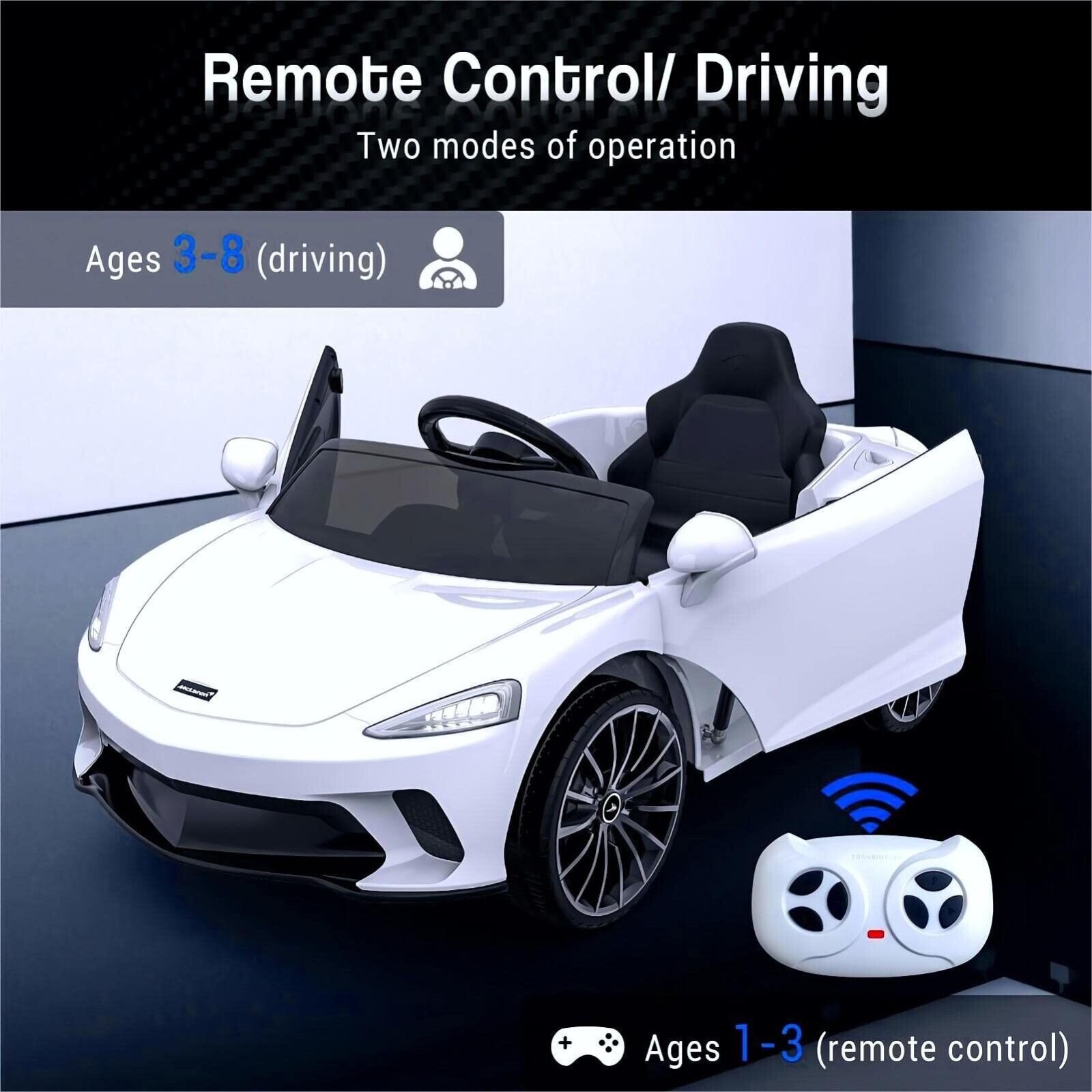 Licensed Lamborghini McLaren 12V Electric Ride-On Car for Kids with Remote Control