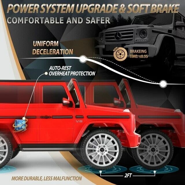 Licensed Mercedes Benz G500 4WD Electric Ride On Car for Kids with Remote Control and LED Lights - 12V