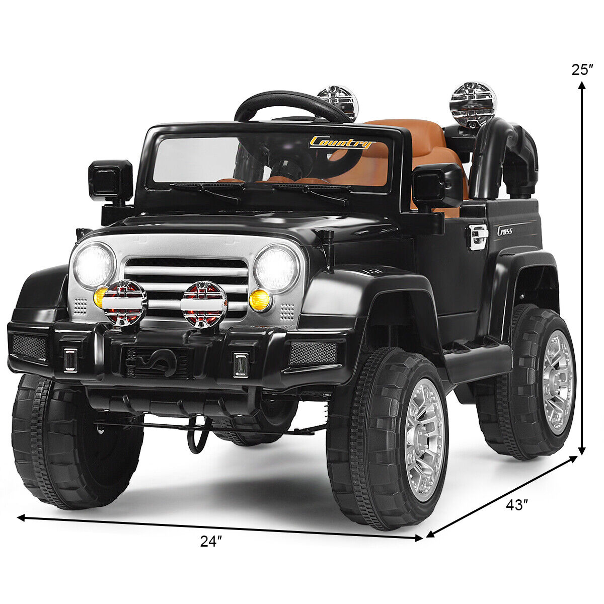 12V MP3 Kids Ride On Truck Car with Remote Control, LED Lights, and Music - Brand New Toy