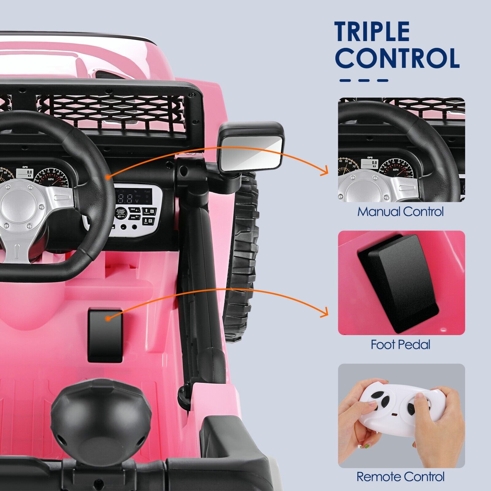 12V Pink Electric Ride-On Car for Kids with Remote Control - Battery Powered Toy Vehicle