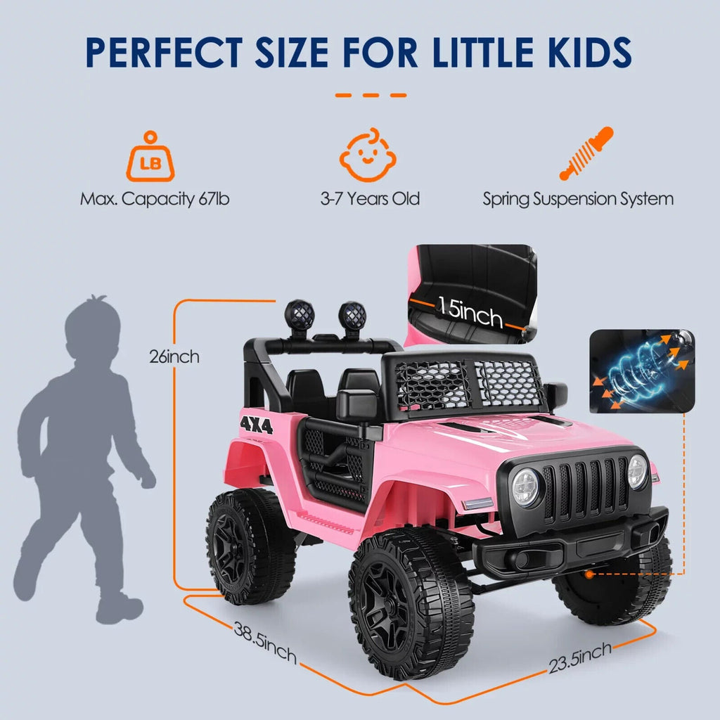 2-Seater Electric Ride-On Toy Truck for Kids with Bluetooth MP3 and Remote Control - 12V