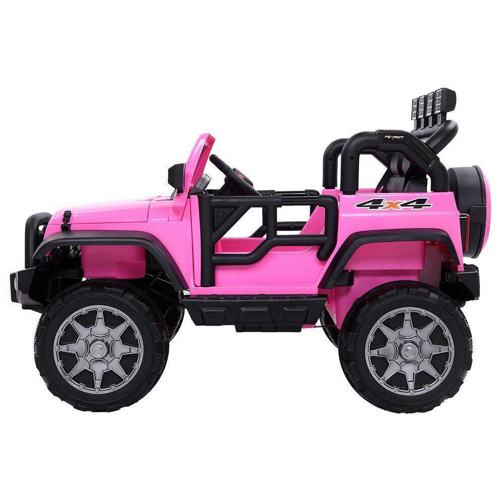 12V Pink Ride On Car for Kids with Music, Remote Control, and Wheels - Perfect Xmas Gift