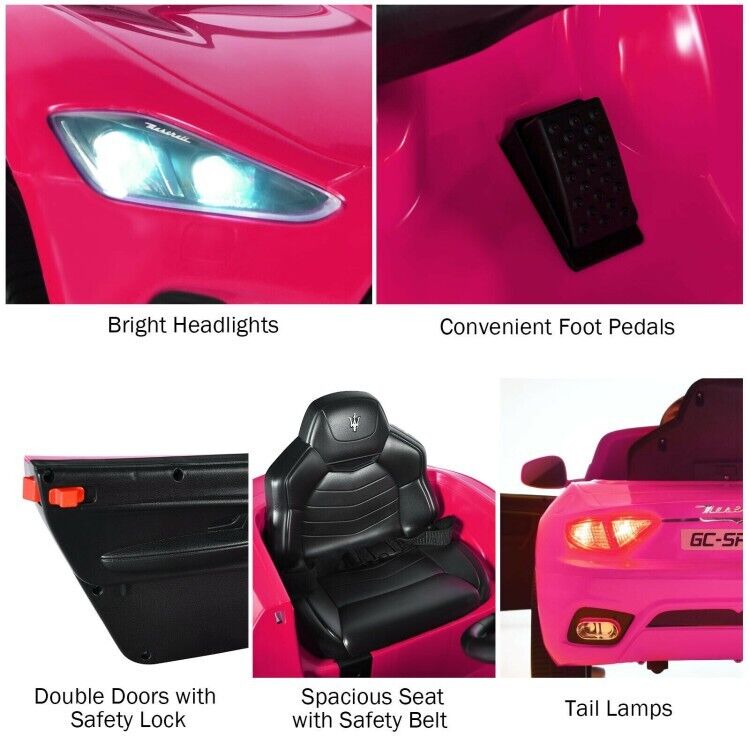 12V Pink Ride On Car for Kids with Remote Control, Lights, and Music - Perfect Gift for Toddlers