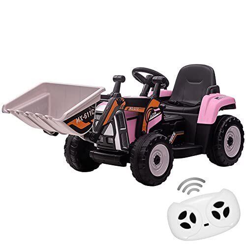 12V RC Excavator Ride-On Tractor with Music, Headlights, and Horn for Kids
