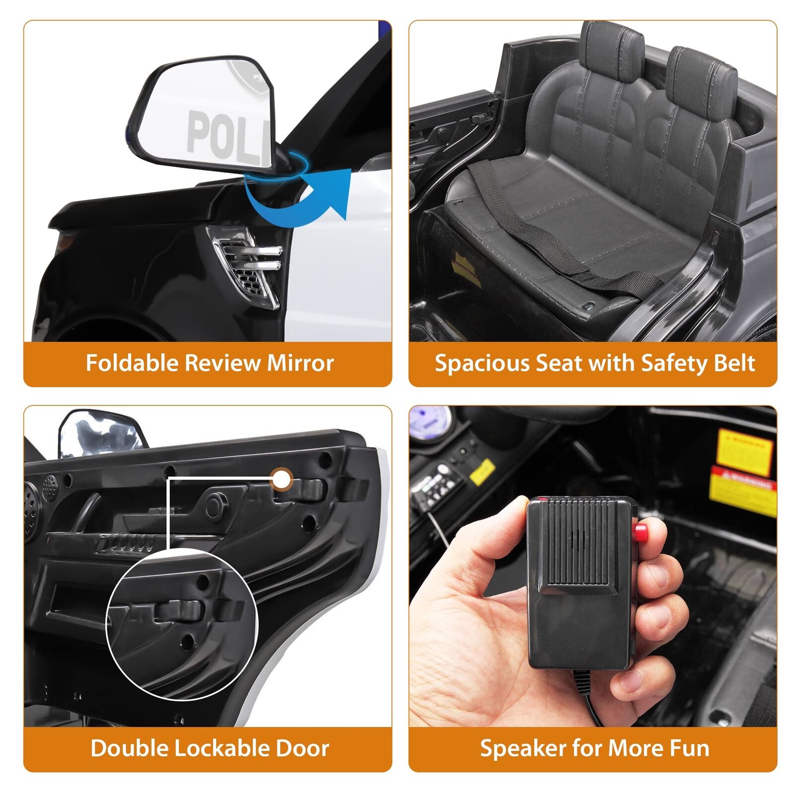 12V Remote Control Police Ride On Car for Kids Ages 3-5 Years - Perfect for Toddler Boys
